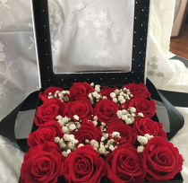 12 Red Roses in White Box 12 Red Roses in White Box